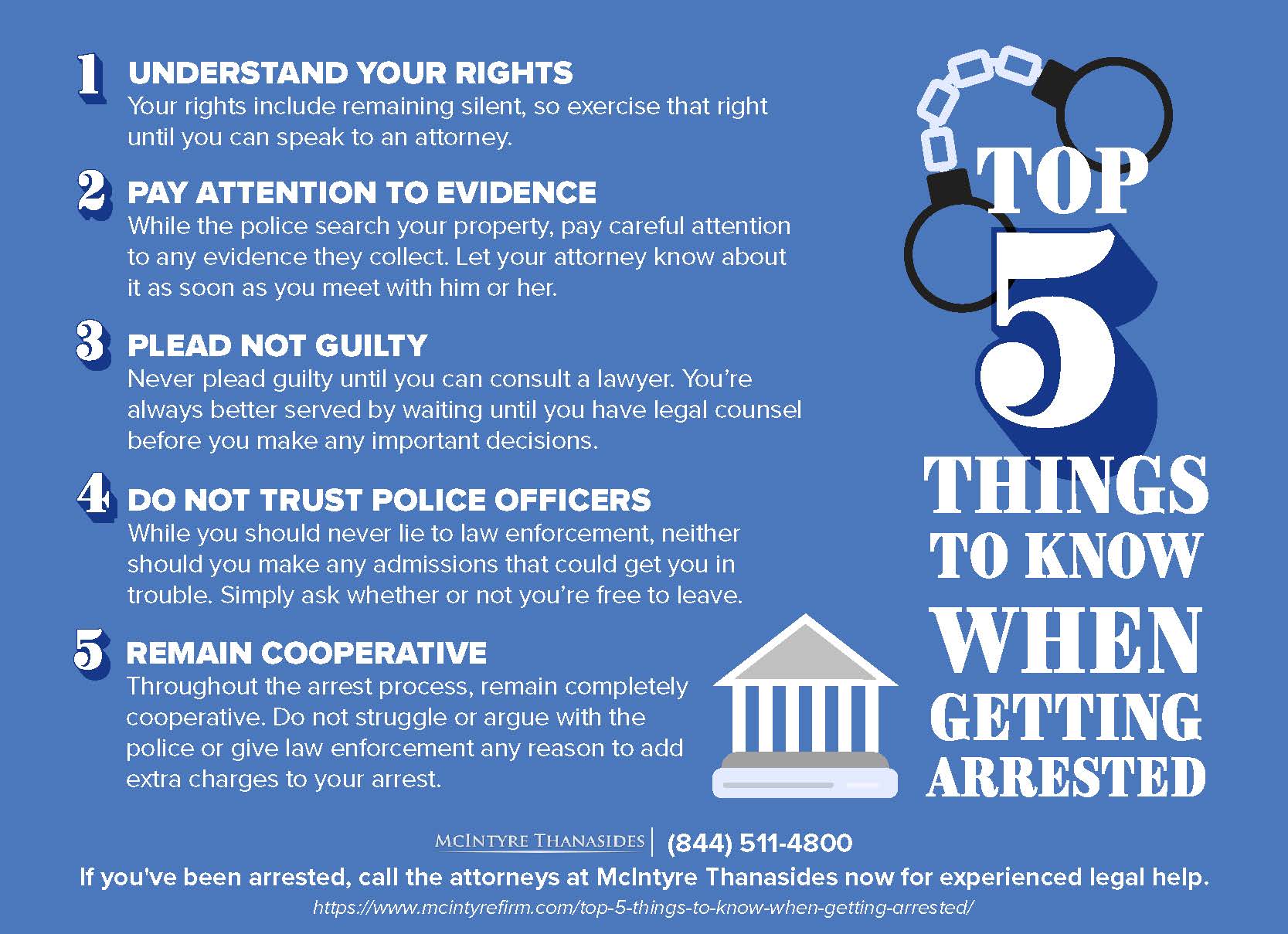 Top 5 Things to Know When Getting Arrested (Infographic)
